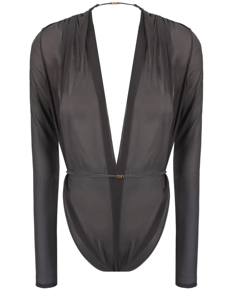 Saint Laurent Body aus Musselin - Schwarz Schwarz