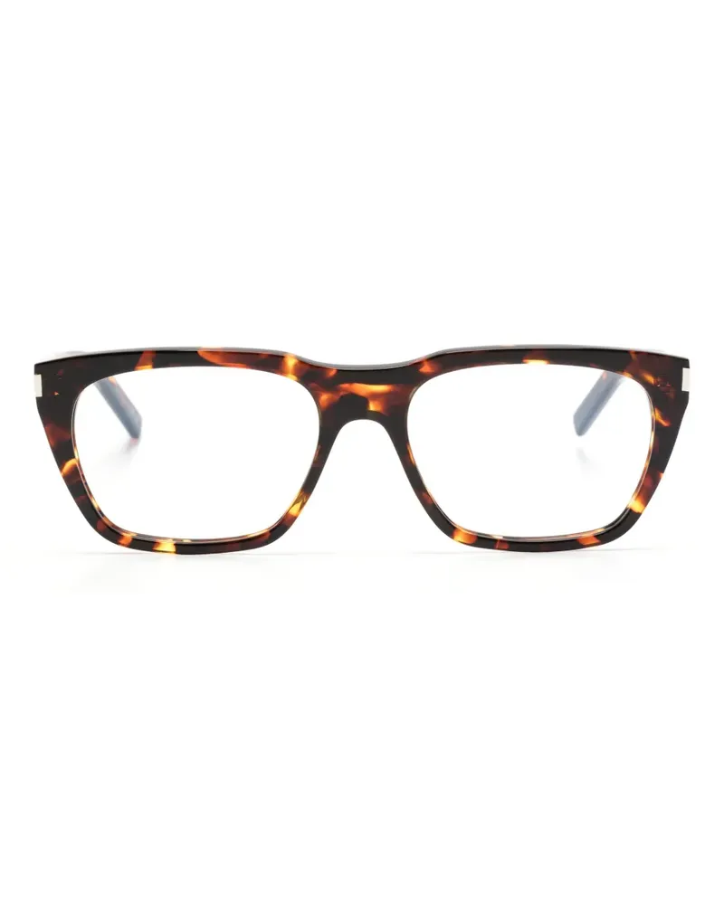 Saint Laurent Eckige Brille in Schildpattoptik - Braun Braun
