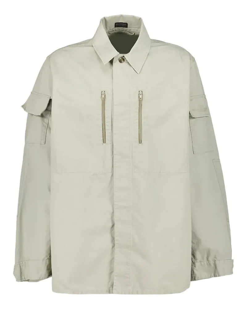 Balenciaga Hemdjacke mit Reißverschlusstasche - Nude Nude