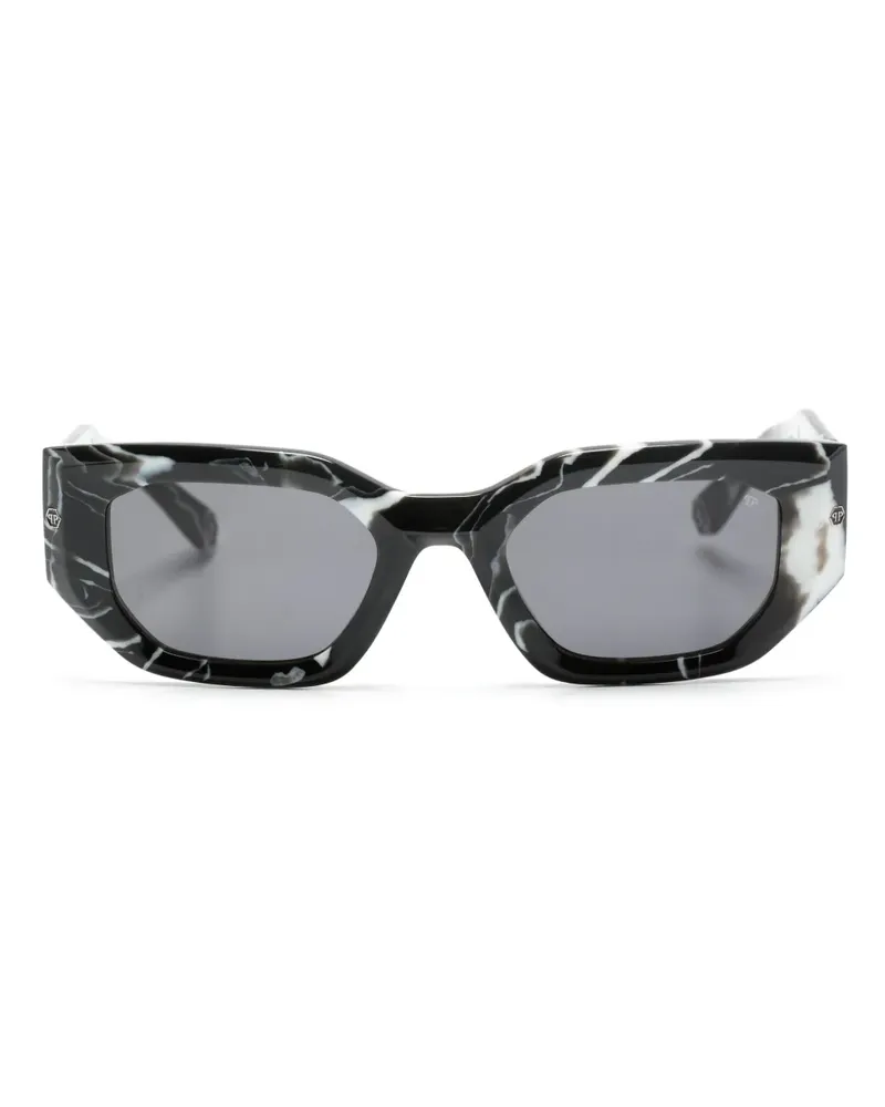 Philipp Plein Marmorierte Sonnenbrille - Schwarz Schwarz