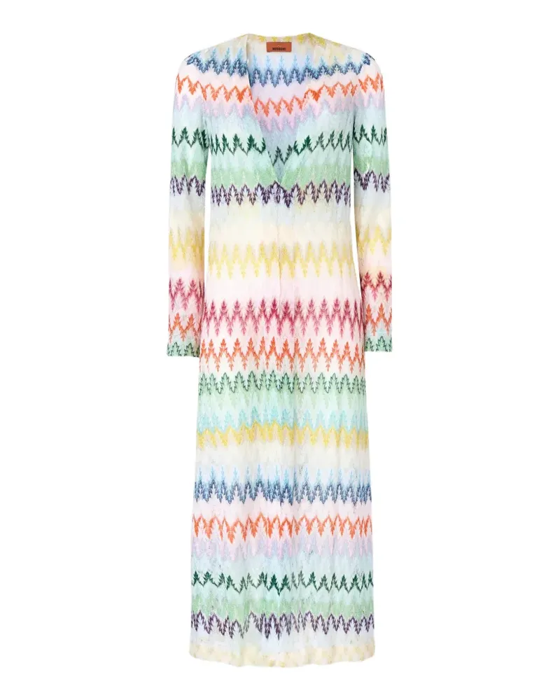 Missoni Strickmantel mit Zickzackmuster - Weiß Weiß