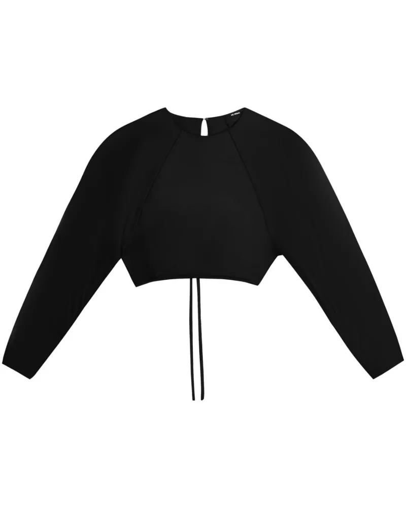 Axel Arigato Demi Cropped-Top aus Satin - Schwarz Schwarz
