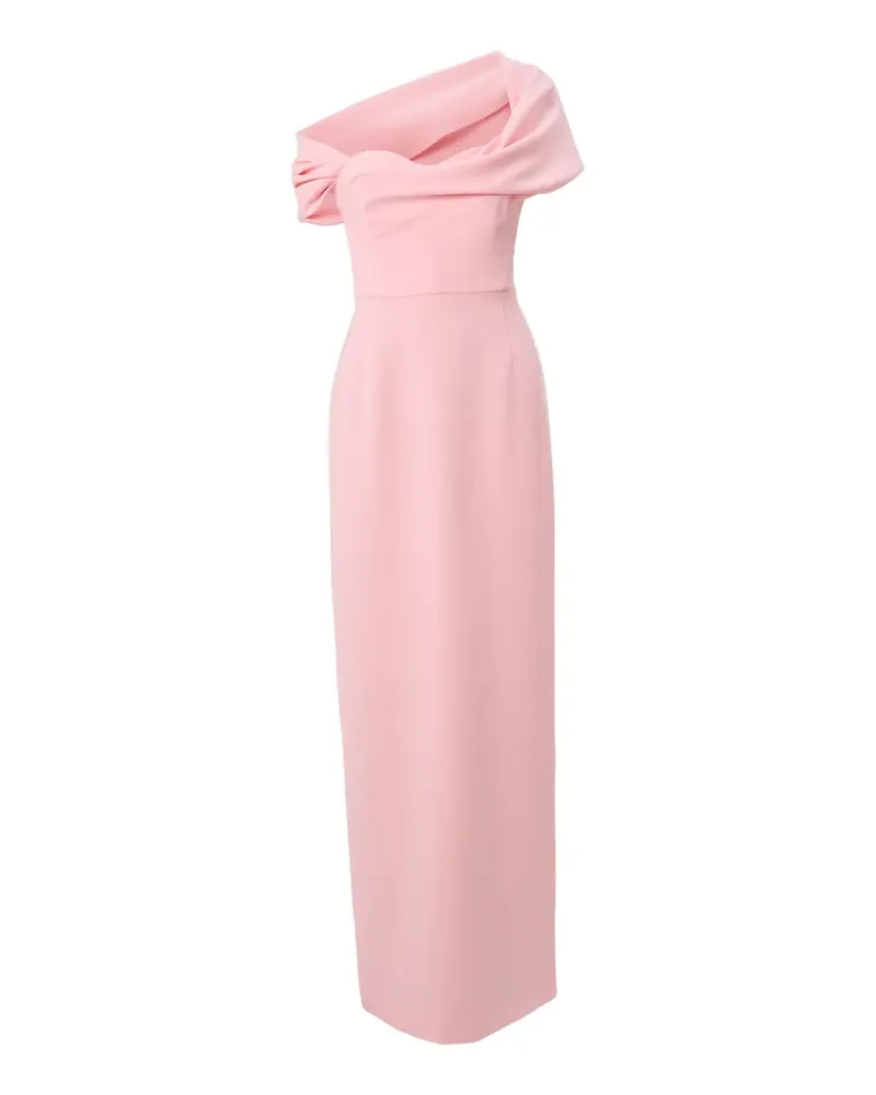 Carolina Herrera New York draped off-shoulder gown - Rosa Rosa