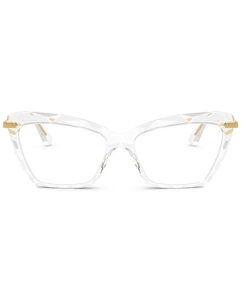 Dolce & Gabbana Brille mit Cat-Eye-Gestell - Weiß Weiß