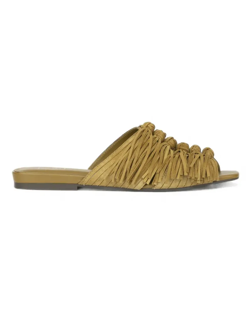ash Flache Brigitte Sandalen mit Fransen - Grün Grün