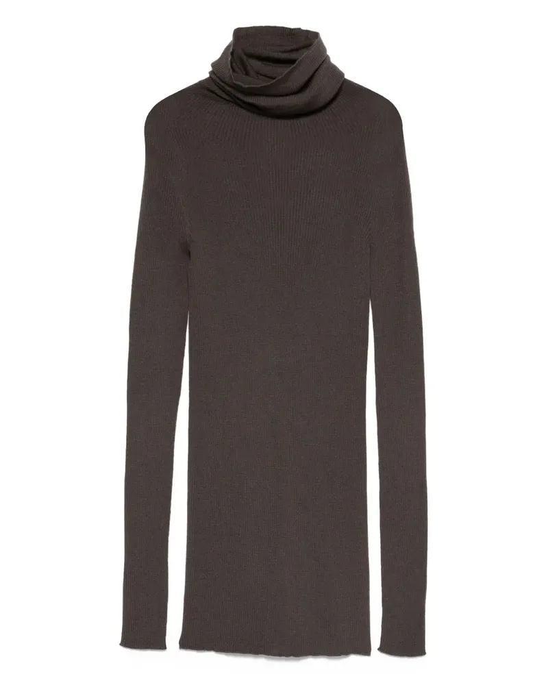 Rick Owens Gerippter Rollkragenpullover - Grau Grau