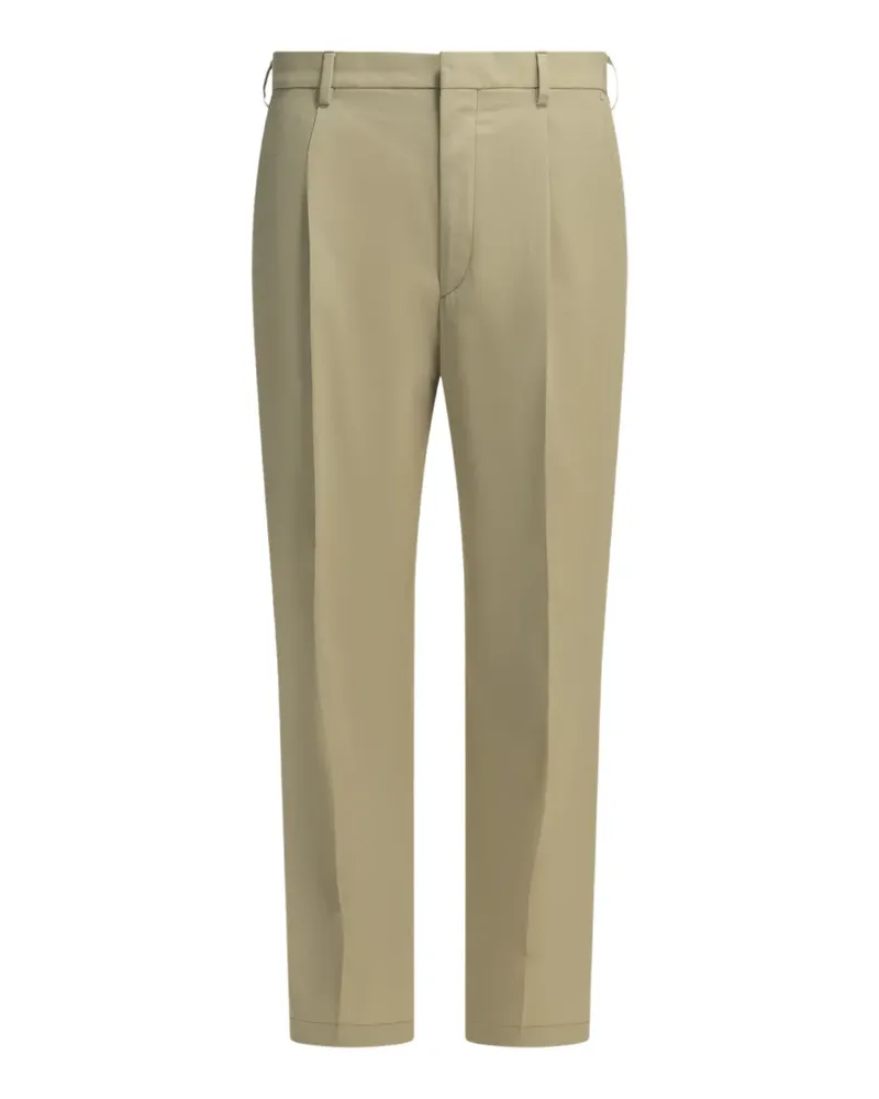 Prada pleated pressed-crease trousers - Nude Nude