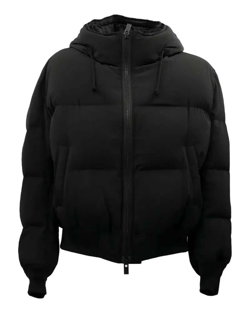 Yohji Yamamoto Gesteppte Kapuzenjacke - Schwarz Schwarz