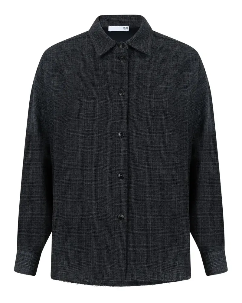 DOUUOD check raw-cut shirt - Grau Grau
