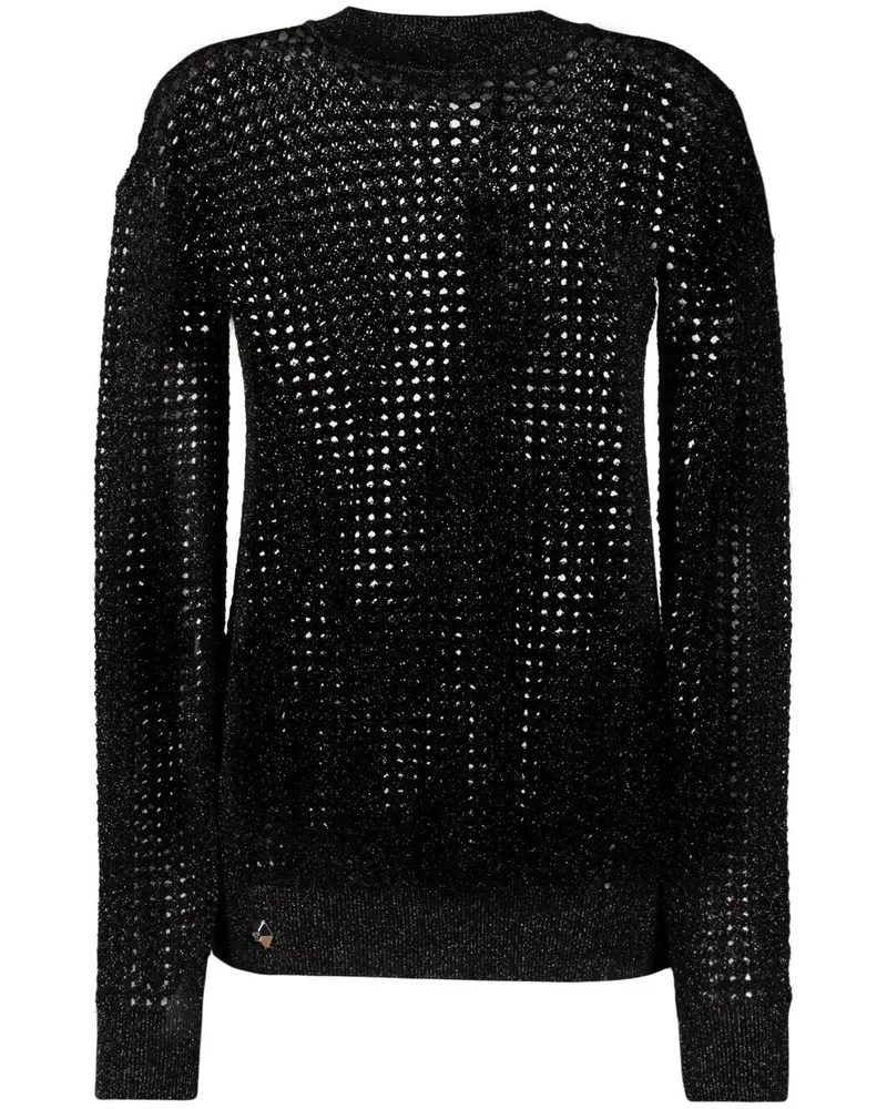 Philipp Plein Pullover im Metallic-Look - Schwarz Schwarz