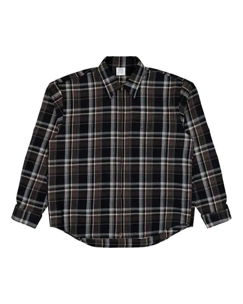 VETEMENTS Biker Flanellhemd - Schwarz Schwarz