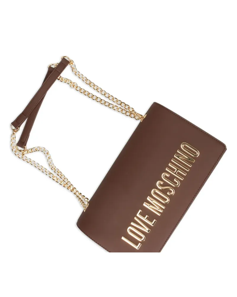 Moschino Umhängetasche mit Logo-Schild - Braun Braun