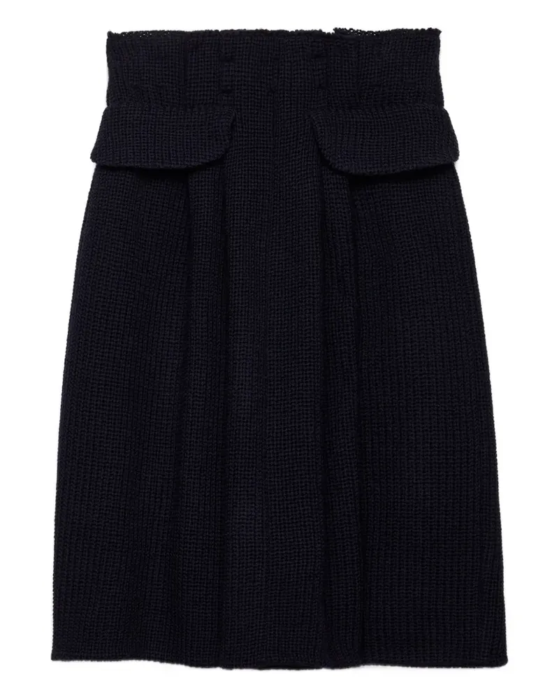 Prada Gerader Strickrock - Schwarz Schwarz