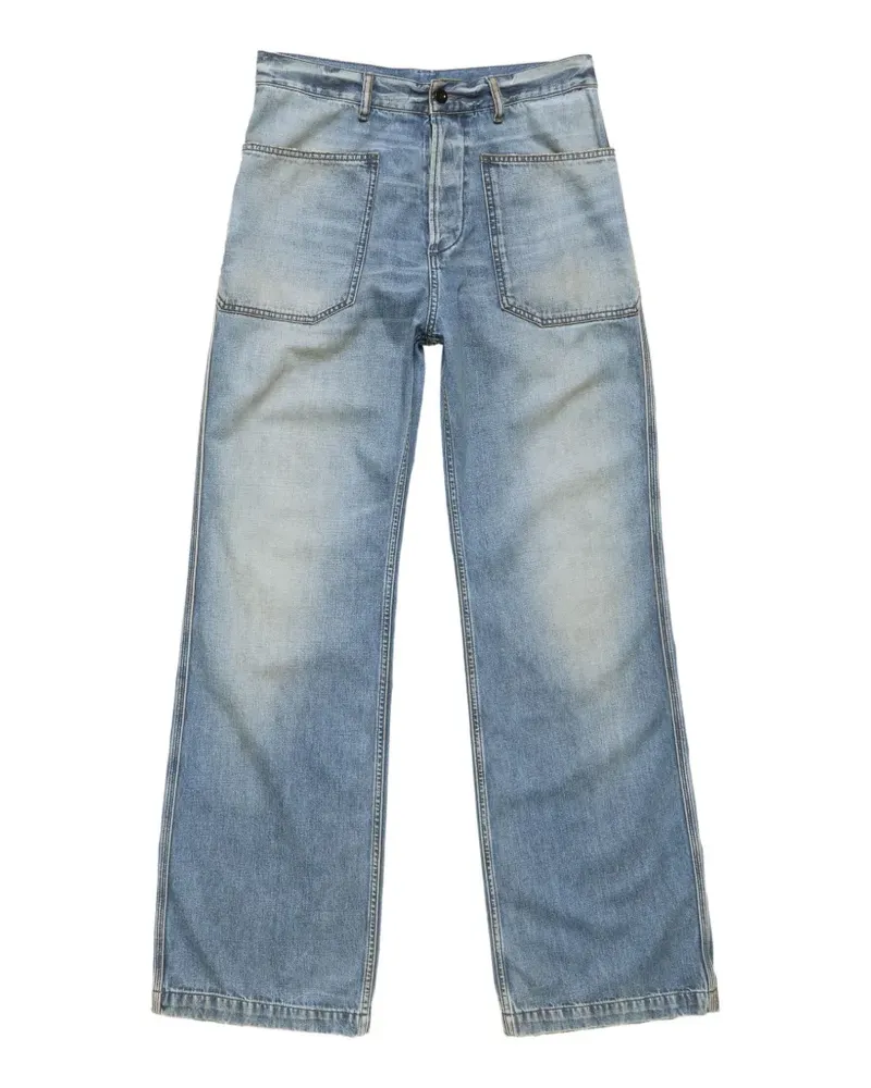Acne Studios Weite Jeans mit Logo-Patch - Blau Blau