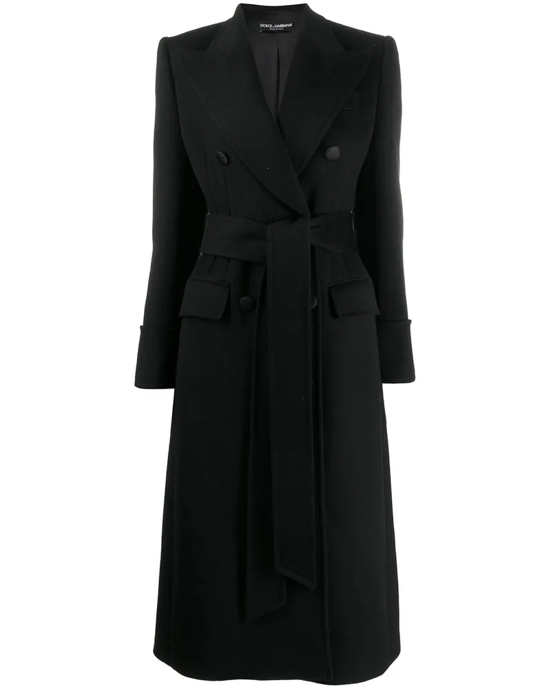 Dolce & Gabbana Mantel mit Taillengürtel - Schwarz Schwarz