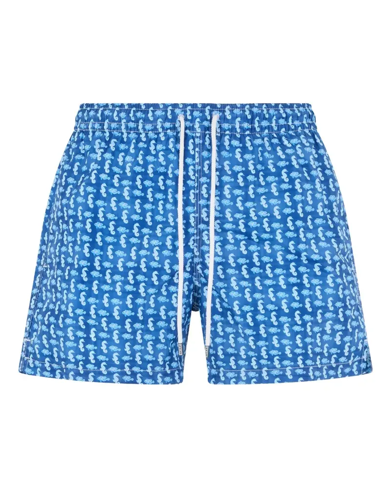 Fedeli marine-pattern swim shorts - Blau Blau