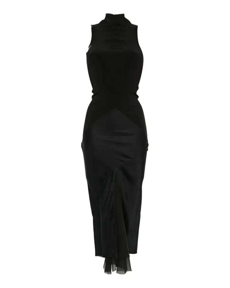 Rick Owens Kleid mit drapiertem Kragen - Schwarz Schwarz