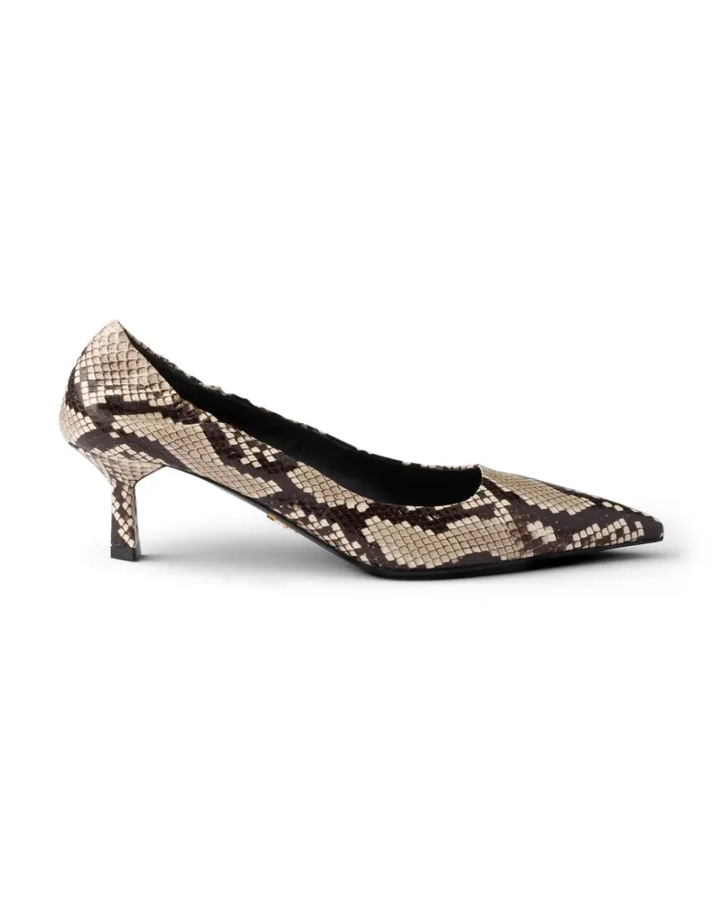 Prada printed Ayers leather pumps - Nude Nude
