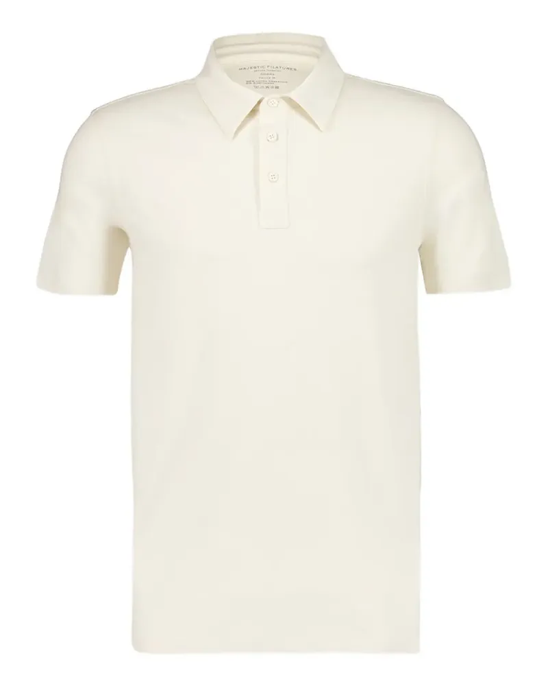 Majestic Poloshirt mit kurzen Ärmeln - Weiß Weiß