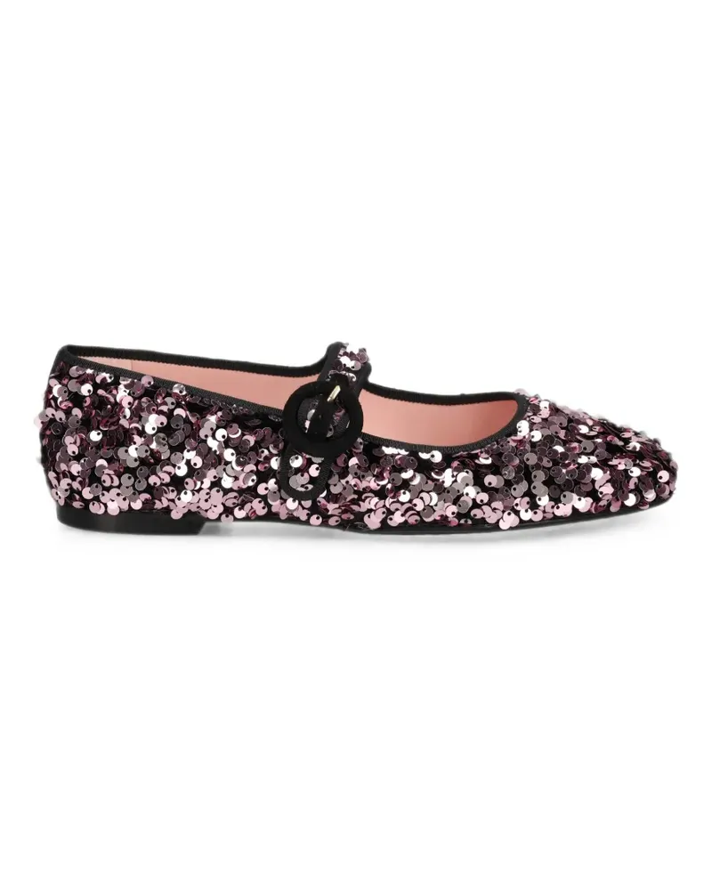 Pretty Ballerinas Mary Janes mit Pailletten - Rosa Rosa