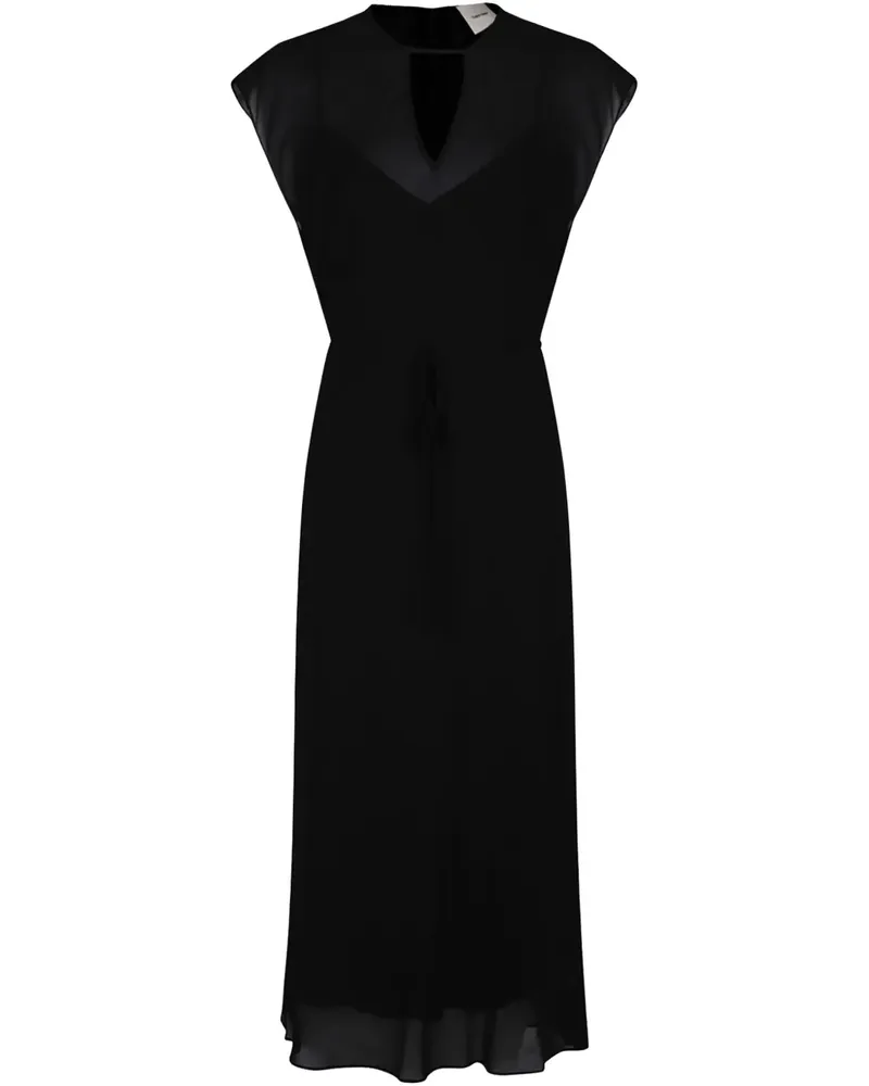 Calvin Klein Semi-transparentes Midikleid - Schwarz Schwarz