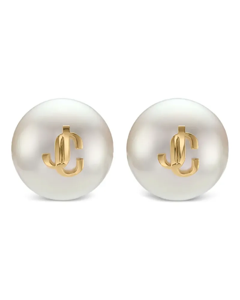 Jimmy Choo Maxi Ohrstecker mit Perlen - Weiß Weiß