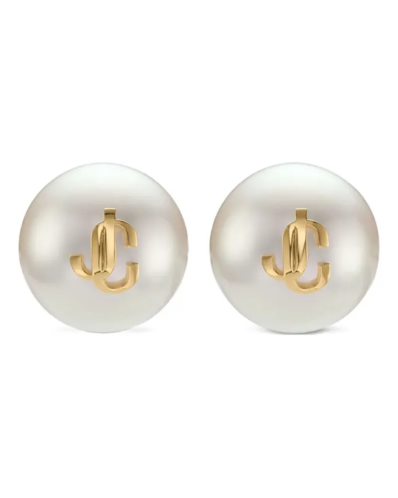 Jimmy Choo maxi pearl studs earrings - Weiß Weiß