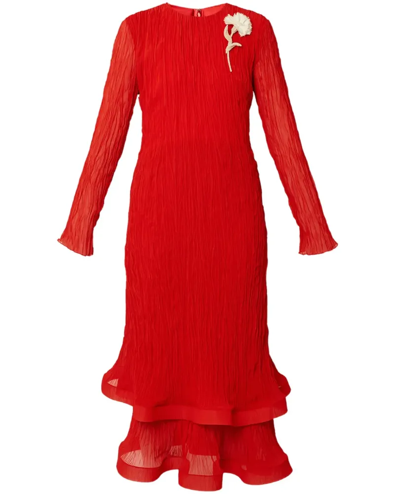 Erdem Midikleid mit langen Ärmeln - Rot Rot