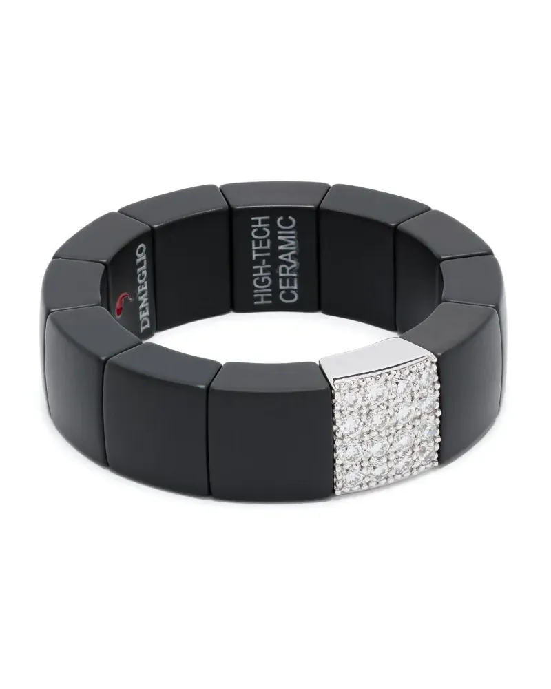 Roberto Demeglio 18kt Weißgoldring mit Diamanten - Schwarz Schwarz