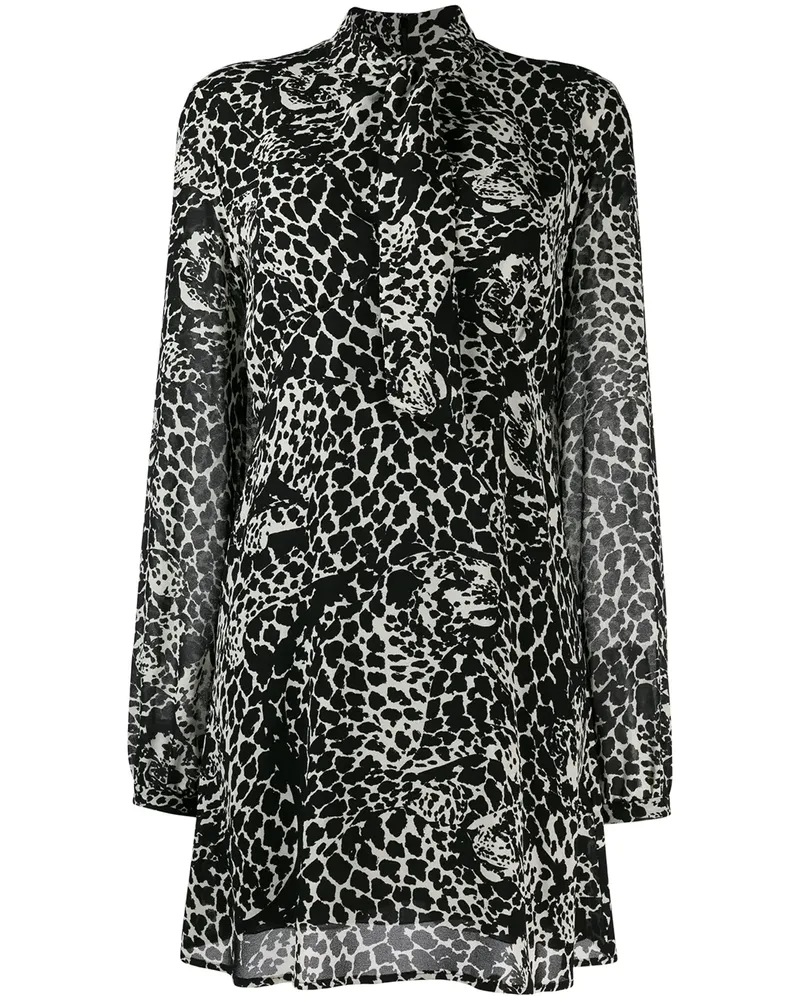 Saint Laurent Hemdkleid mit grafischem Print - Schwarz Schwarz