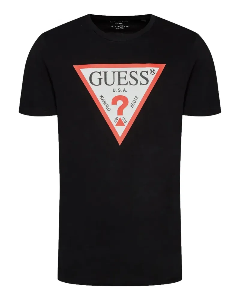 Guess T-Shirt mit Logo-Print - Schwarz Schwarz