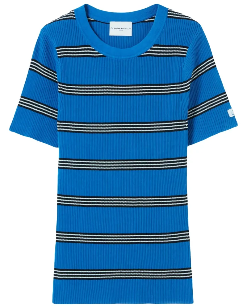 Claudie Pierlot Gestreiftes T-Shirt - Blau Blau