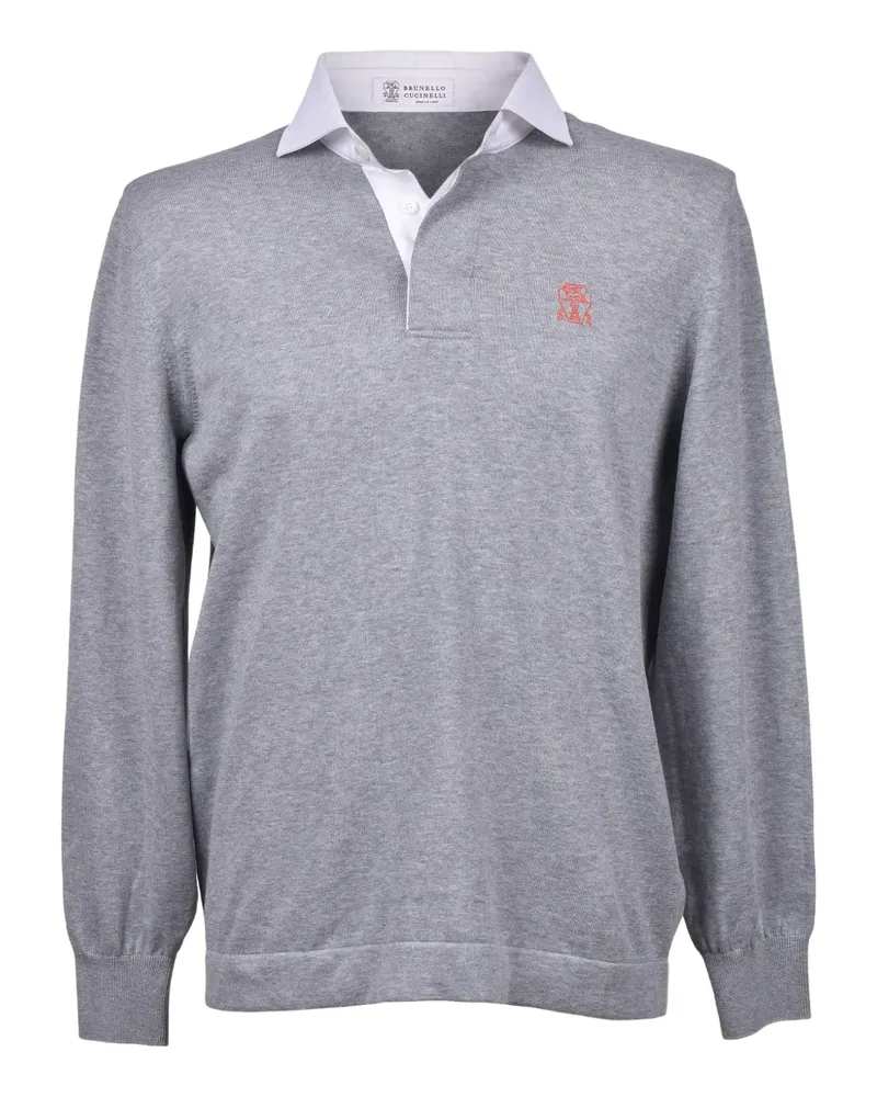 Brunello Cucinelli Pullover mit Polokragen - Grau Grau