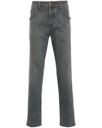 Jacob Cohën Halbhohe Scott Slim-Fit-Jeans Grau