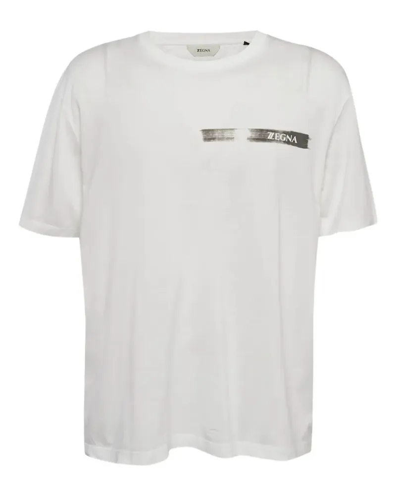 Ermenegildo Zegna Pre-owned T-Shirt mit Logo-Print - Weiß Weiß