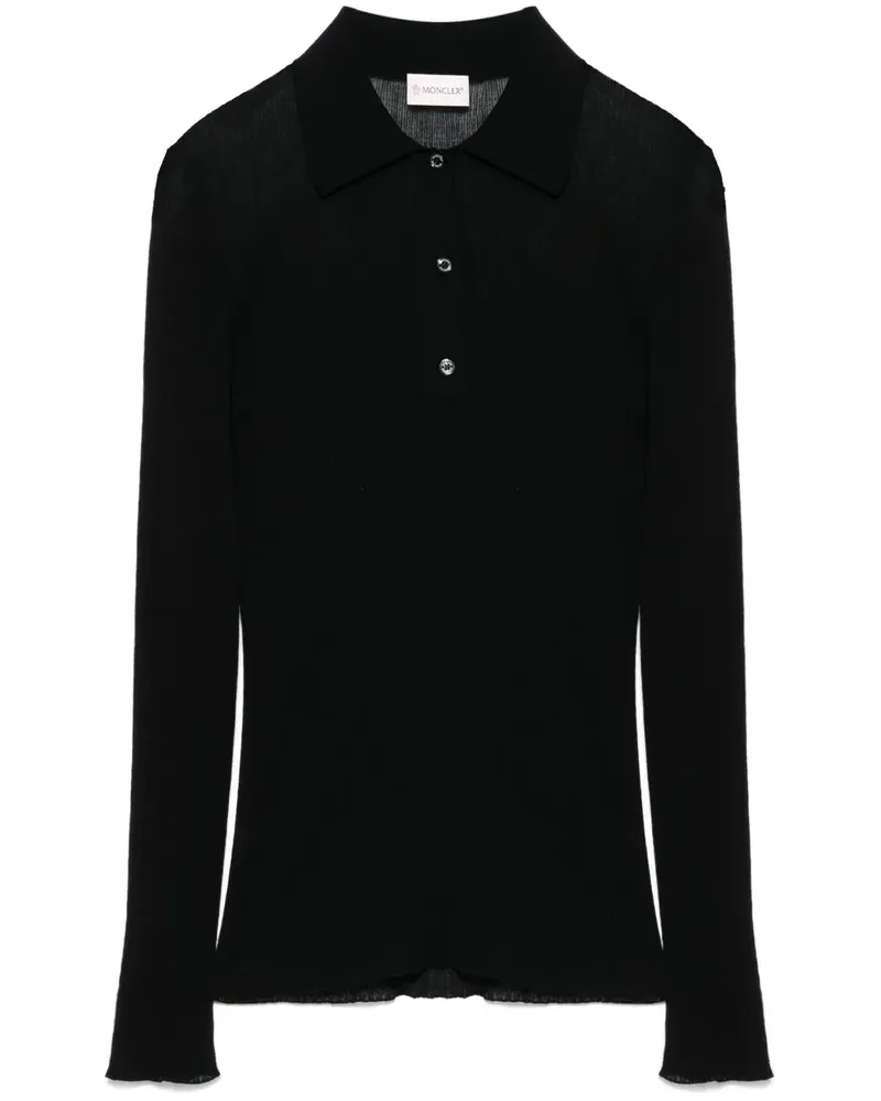 Moncler Fein geripptes Oberteil - Schwarz Schwarz