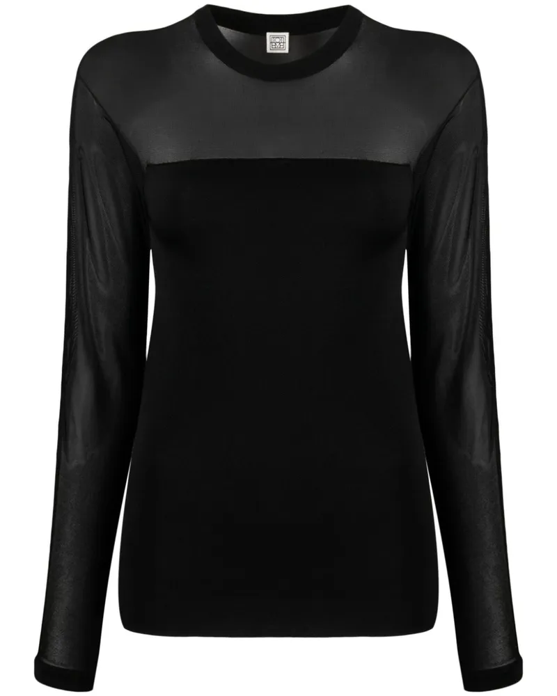 Totême Transparentes Top - Schwarz Schwarz