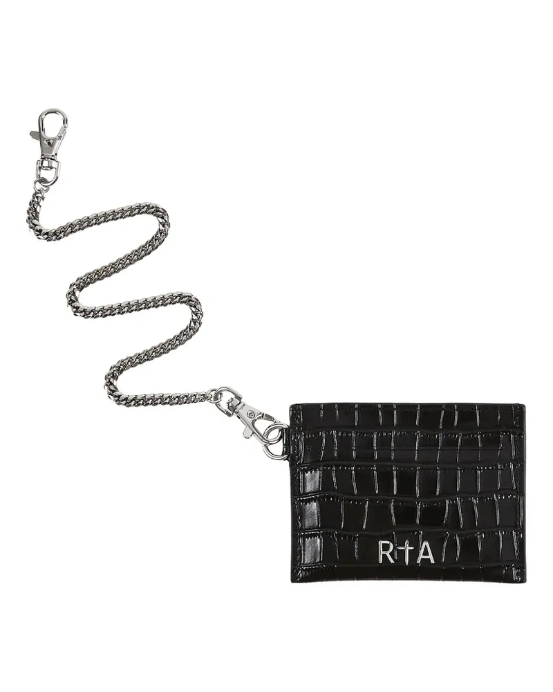 RTA Dominic crocodile-effect leather wallet chain - Schwarz Schwarz