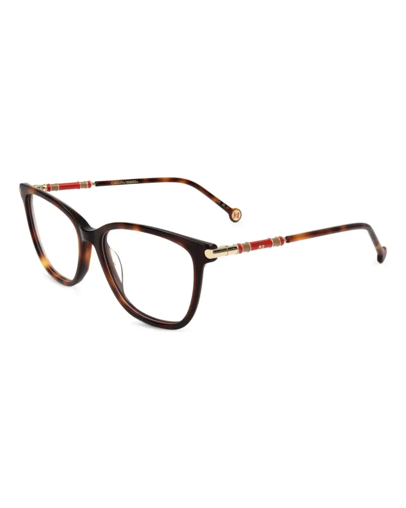 Carolina Herrera New York Cat-Eye-Brille in Schildpattoptik - Braun Braun