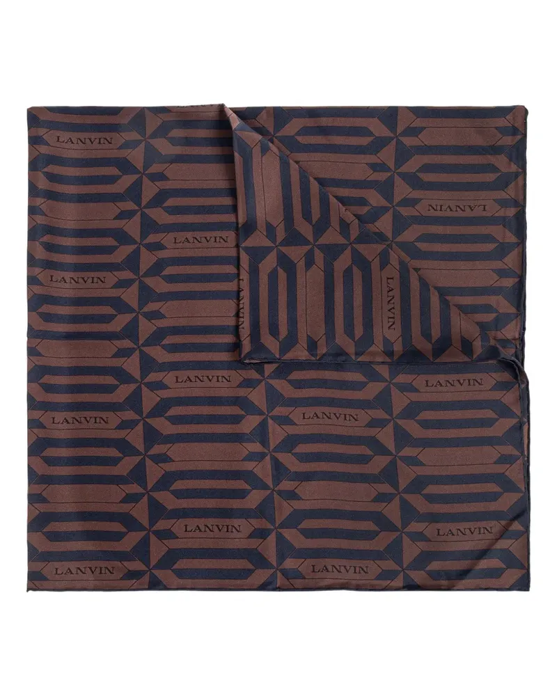 Lanvin Geometrisch gemusterter Seidenschal - Braun Braun