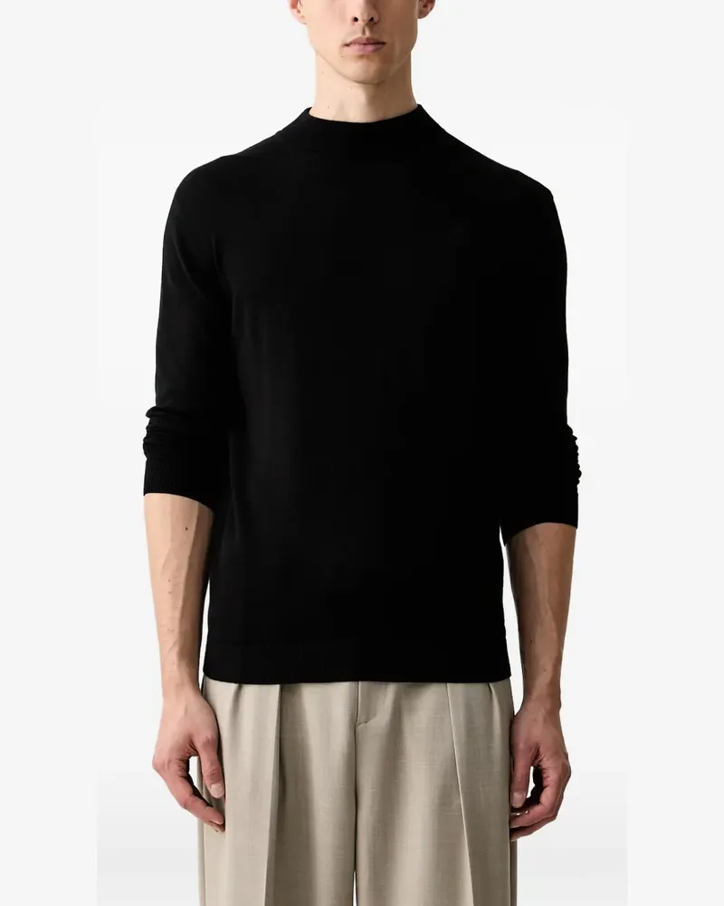 Karl Lagerfeld logo-embroidered mock-neck sweater - Schwarz Schwarz