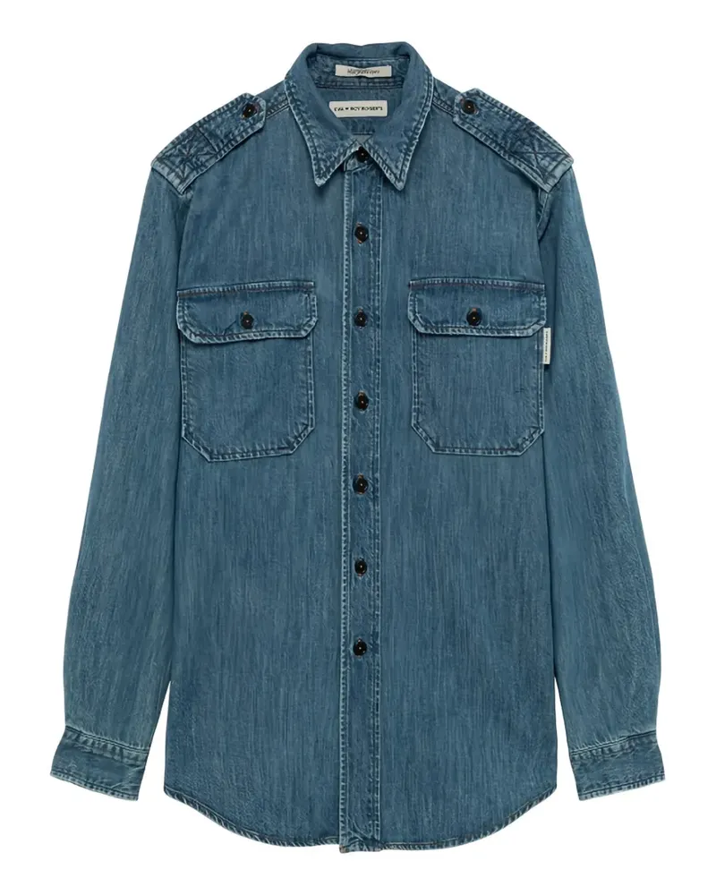 Roy Roger's x EVA epaulette denim shirt - Blau Blau