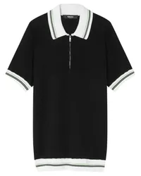 Versace Poloshirt mit Reißverschluss Schwarz