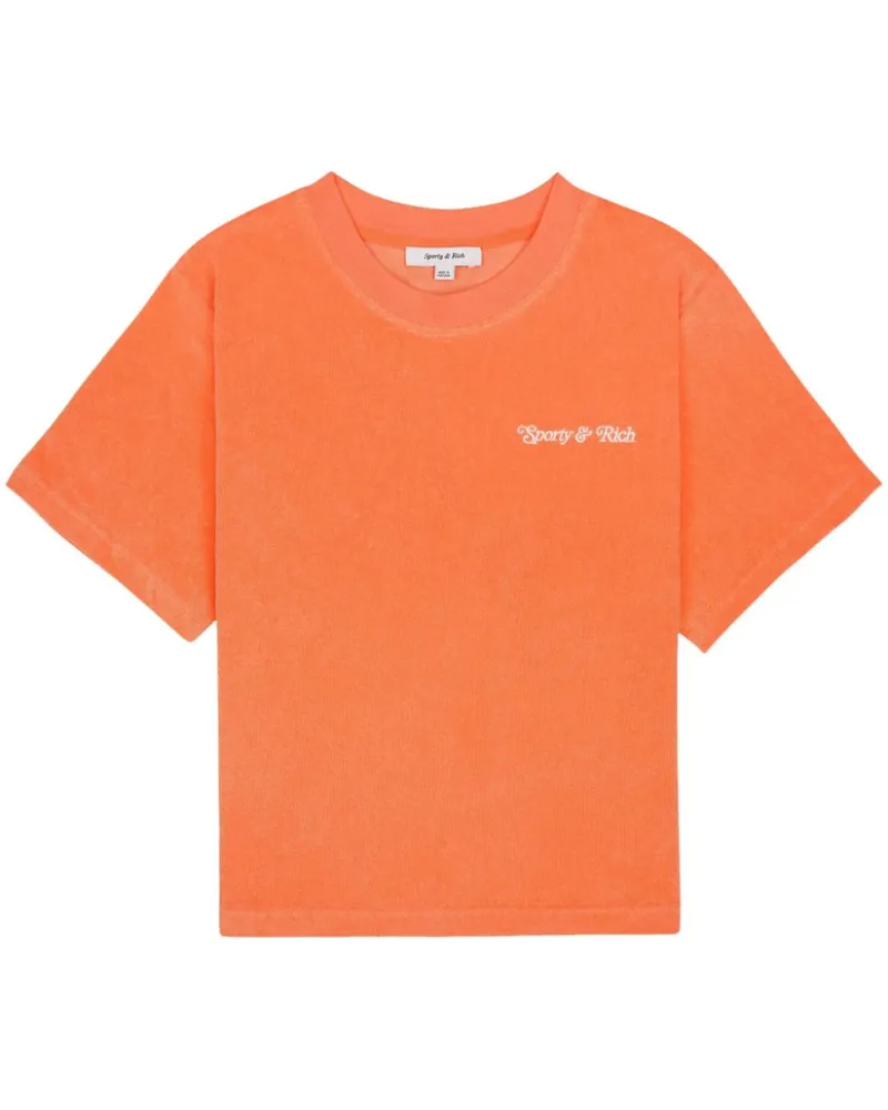 SPORTY & RICH Tennis Club Icon T-Shirt - Orange Orange