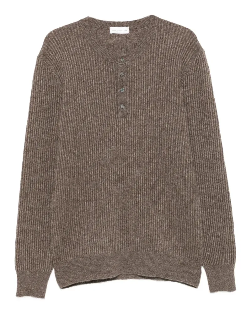 Roberto Collina Gerippter Henley-Pullover - Braun Braun