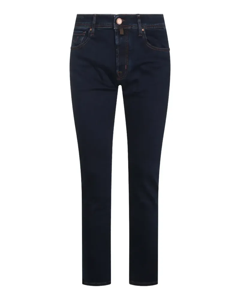 Jacob Cohën Slim-Fit-Jeans mit Logo-Patch - Blau Blau