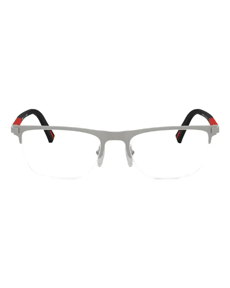 Prada PS50RV Halbrand-Brille mit Metallgestell - Grau Grau