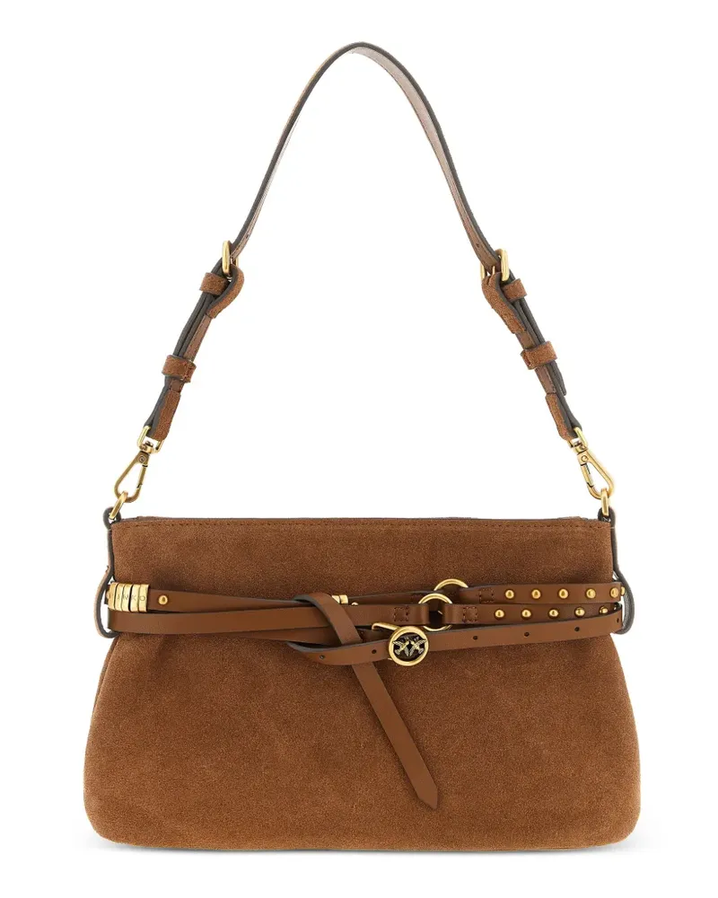 Pinko studded-belt suede shoulder bag - Braun Braun
