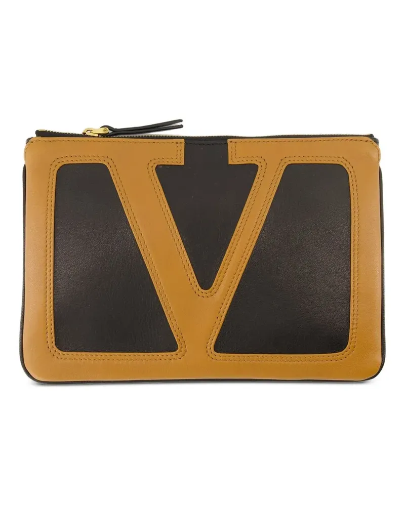 Valentino Garavani Viva Superstar VLogo Clutch - Braun Braun