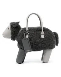 Thom Browne Handtasche mit Shearling in Schafform Grau